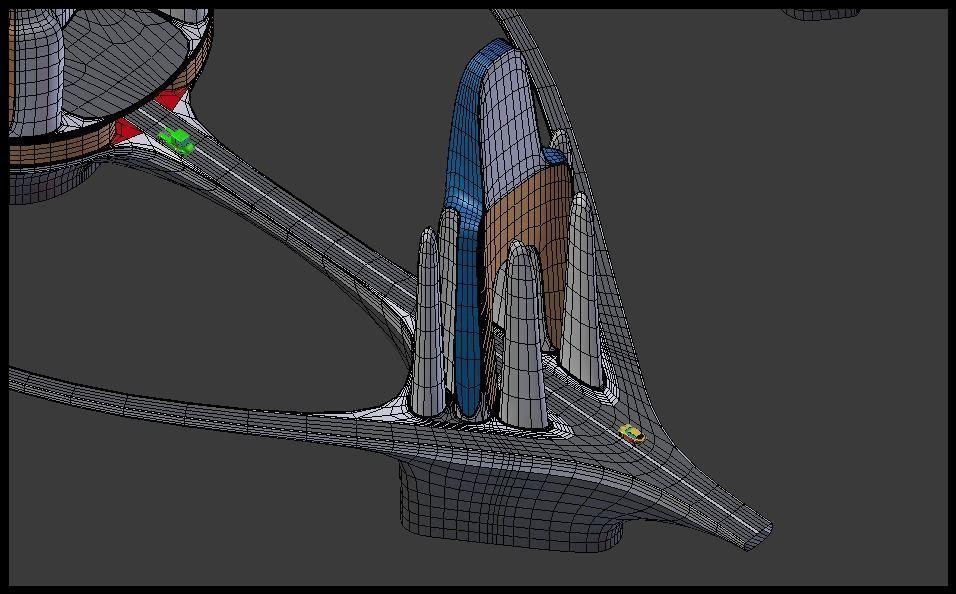 Future city III with cars 3D model_16