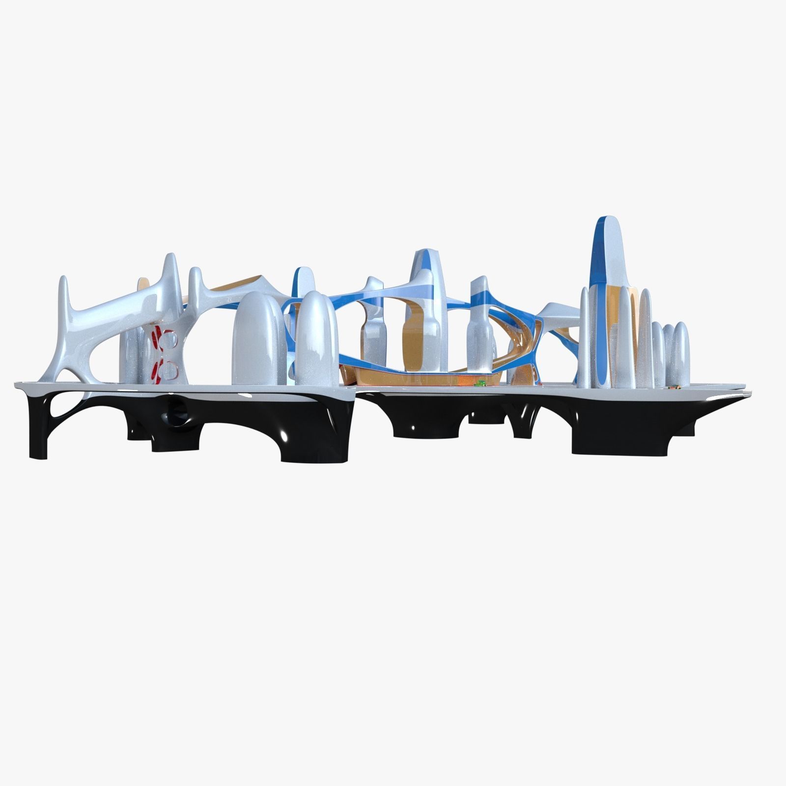 Future city III with cars 3D model_7