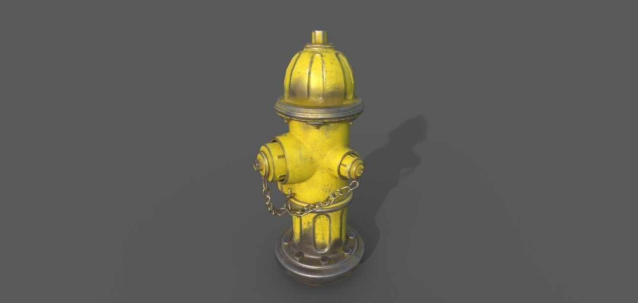 Fire Hydrant  Low-poly 3D model_1