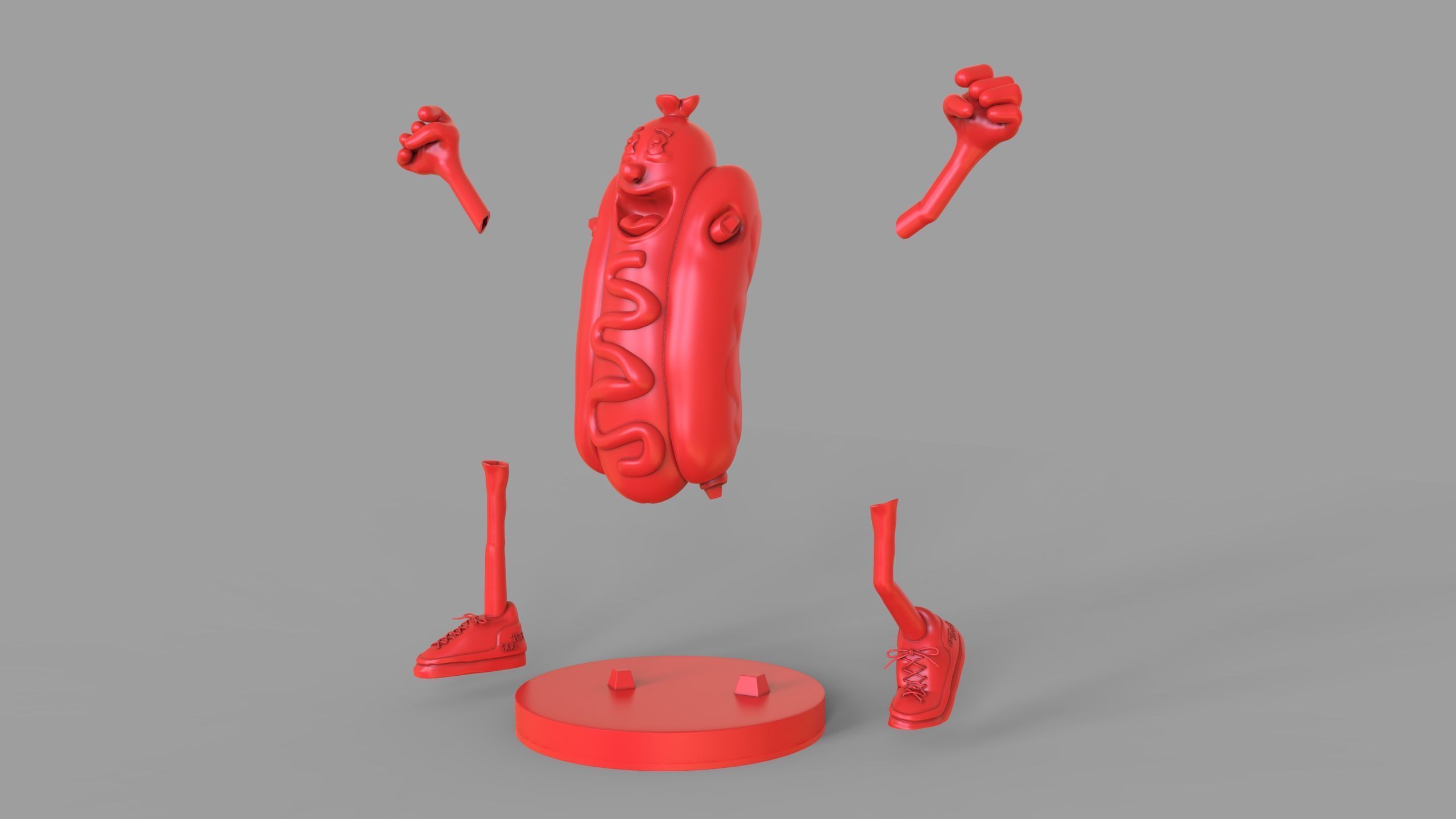 Excited Hot Dog Timelapse and Model 3D print model_15
