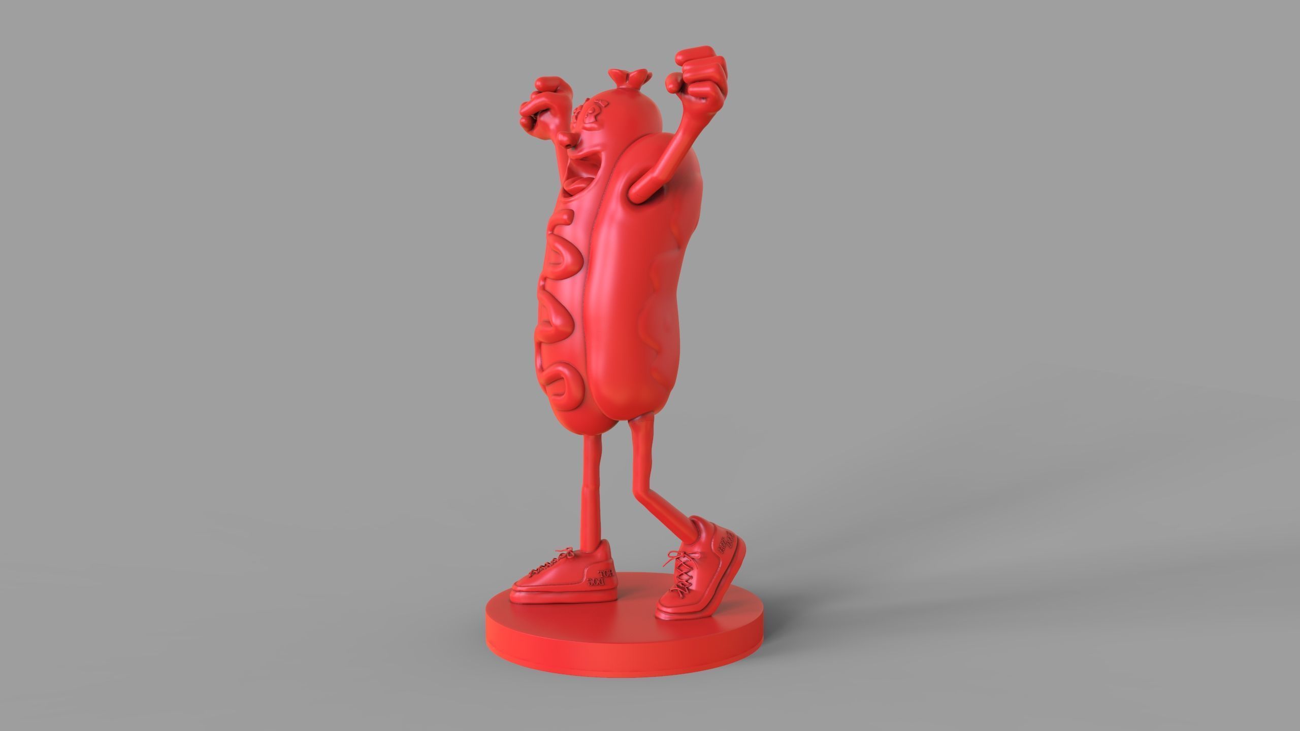 Excited Hot Dog Timelapse and Model 3D print model_1