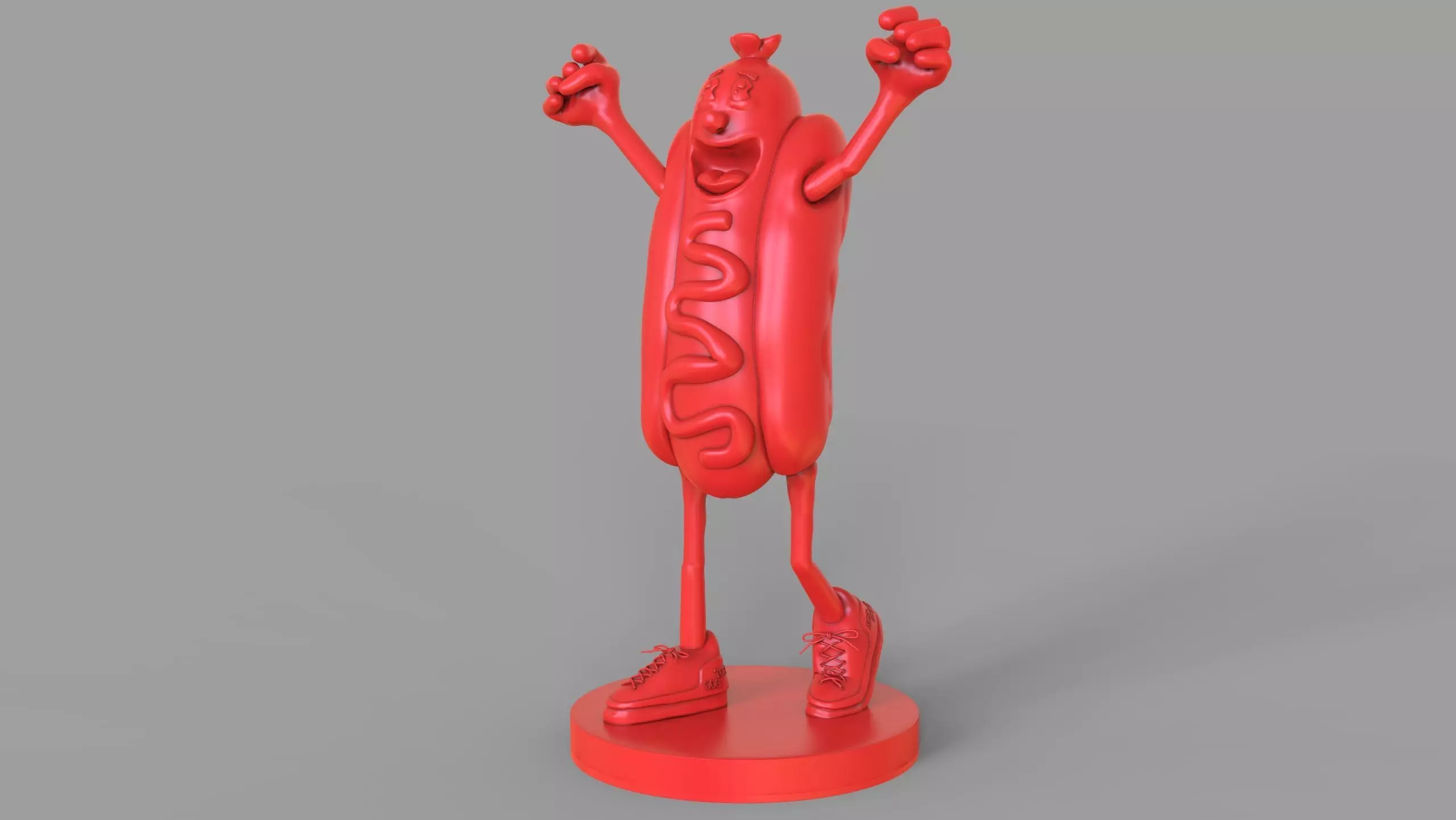 Excited Hot Dog Timelapse and Model 3D print model_0