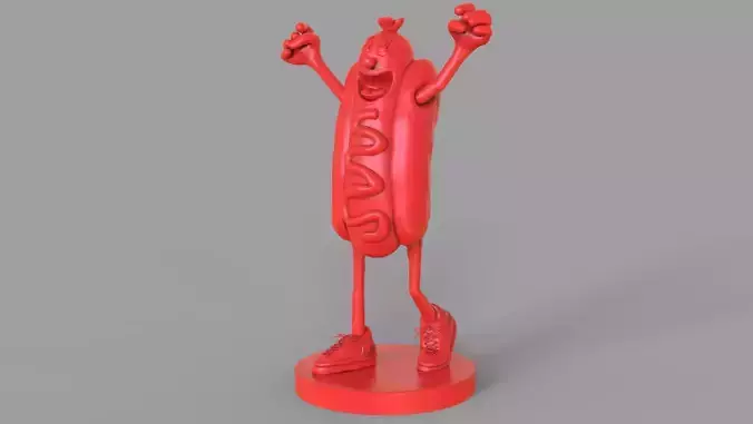 Excited Hot Dog Timelapse and Model 3D print model