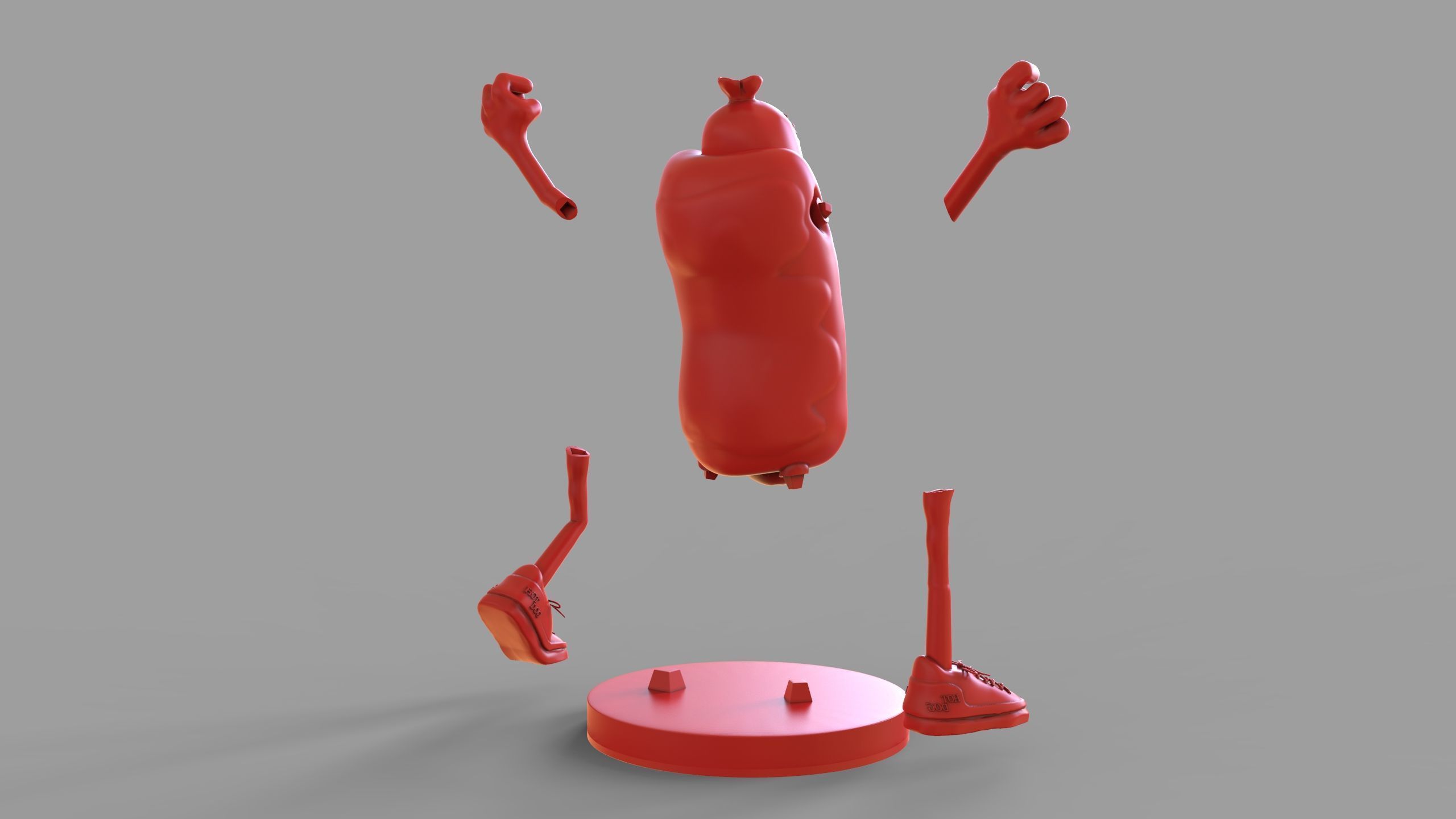 Excited Hot Dog Timelapse and Model 3D print model_17