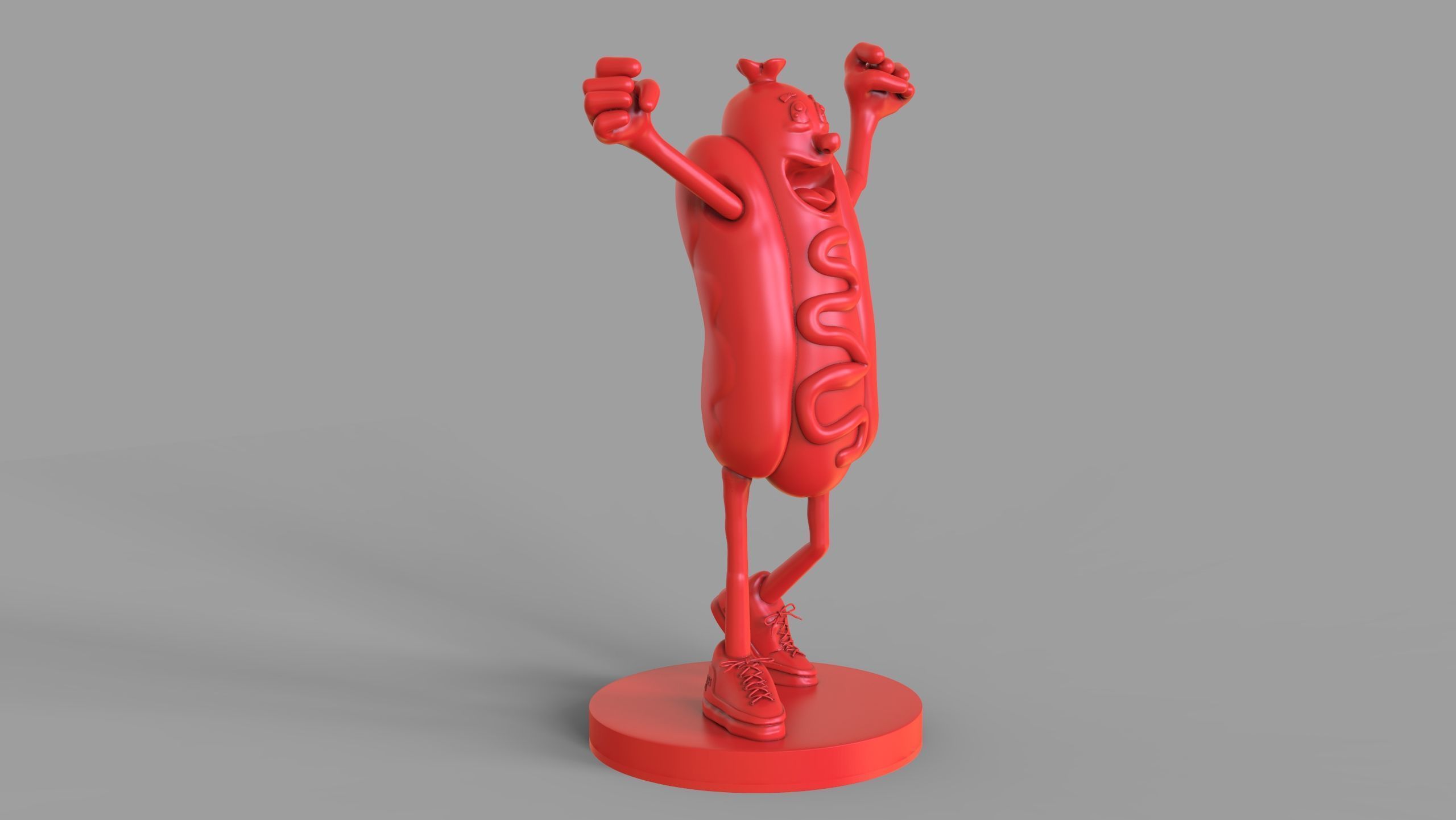 Excited Hot Dog Timelapse and Model 3D print model_5