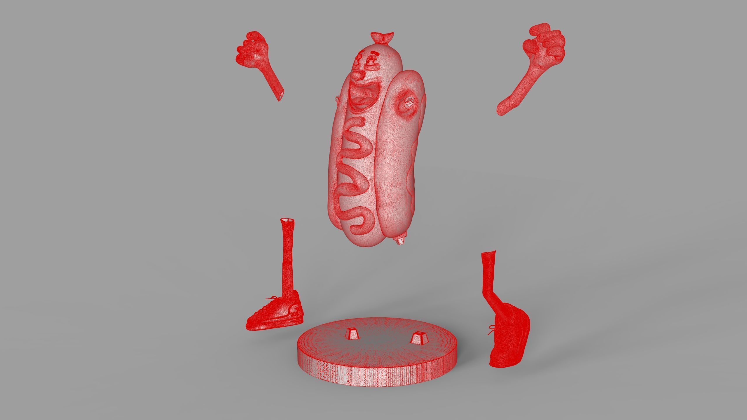 Excited Hot Dog Timelapse and Model 3D print model_20