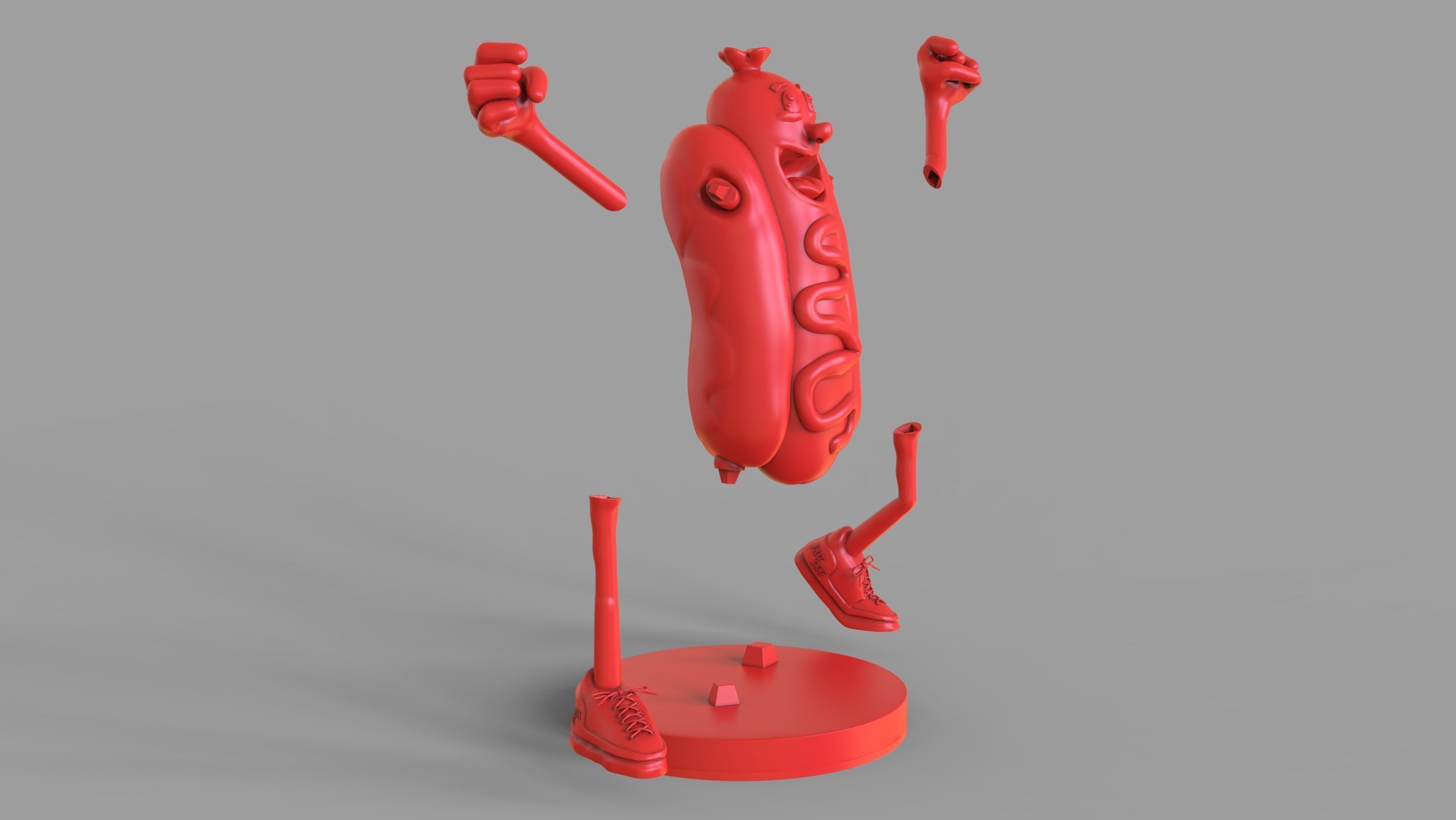 Excited Hot Dog Timelapse and Model 3D print model_18