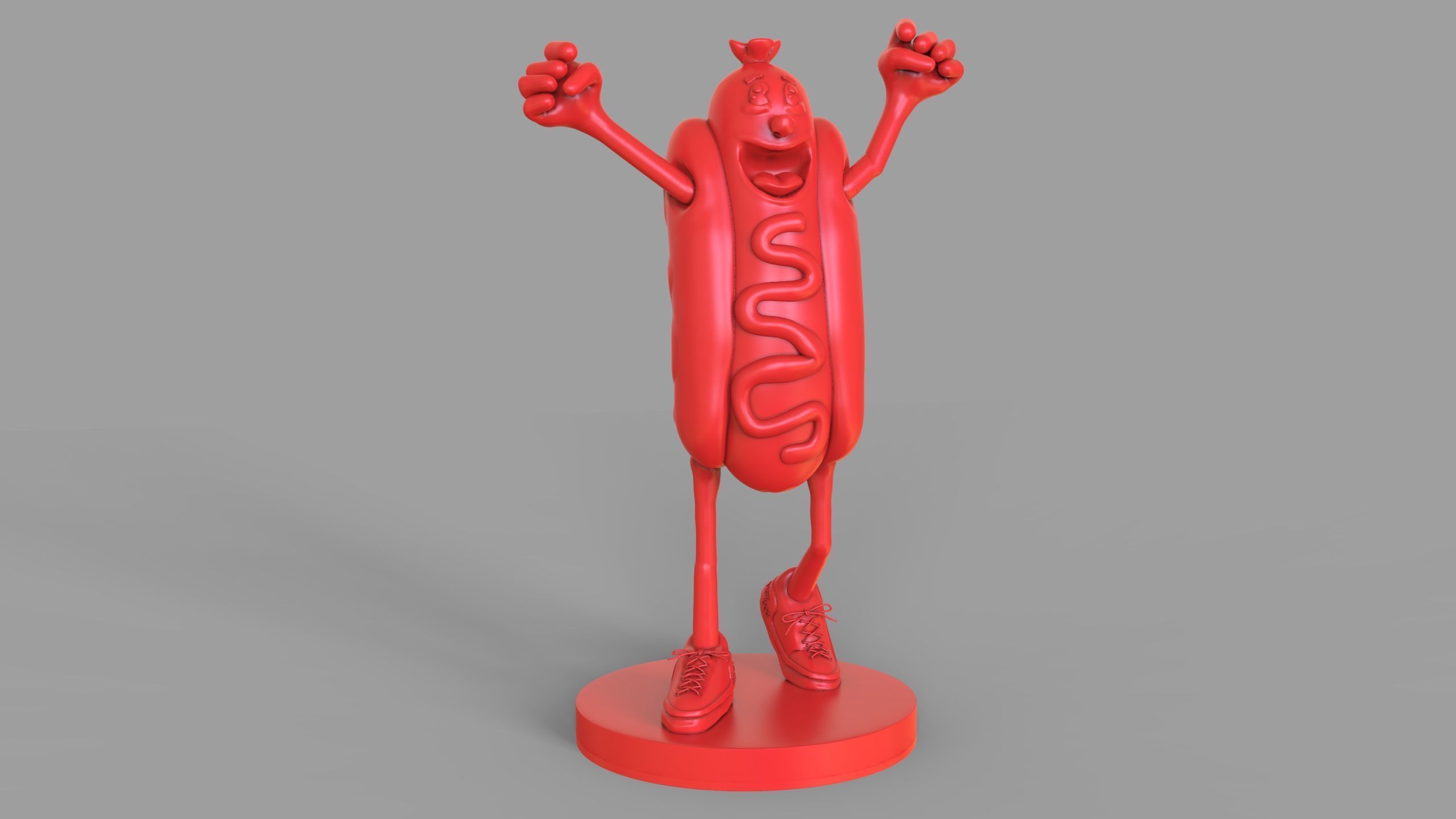 Excited Hot Dog Timelapse and Model 3D print model_6