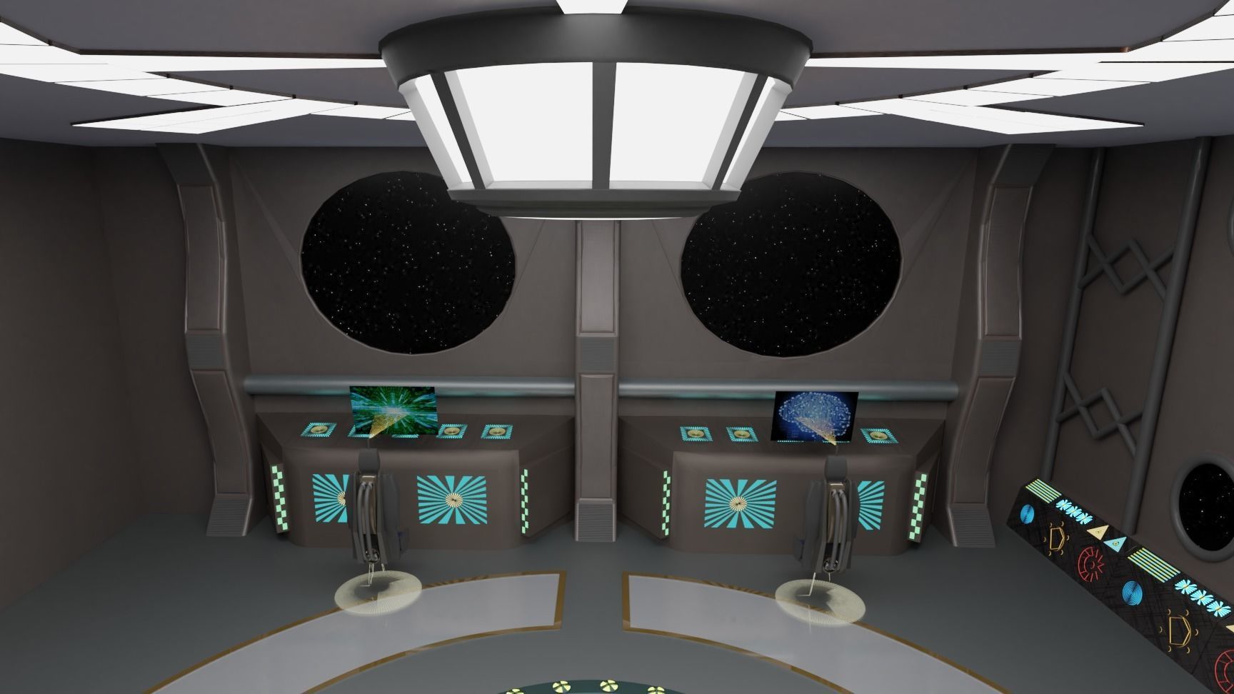 Starship command center 3D model_6