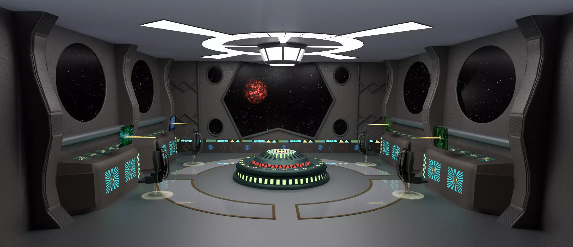 Starship command center 3D model_0