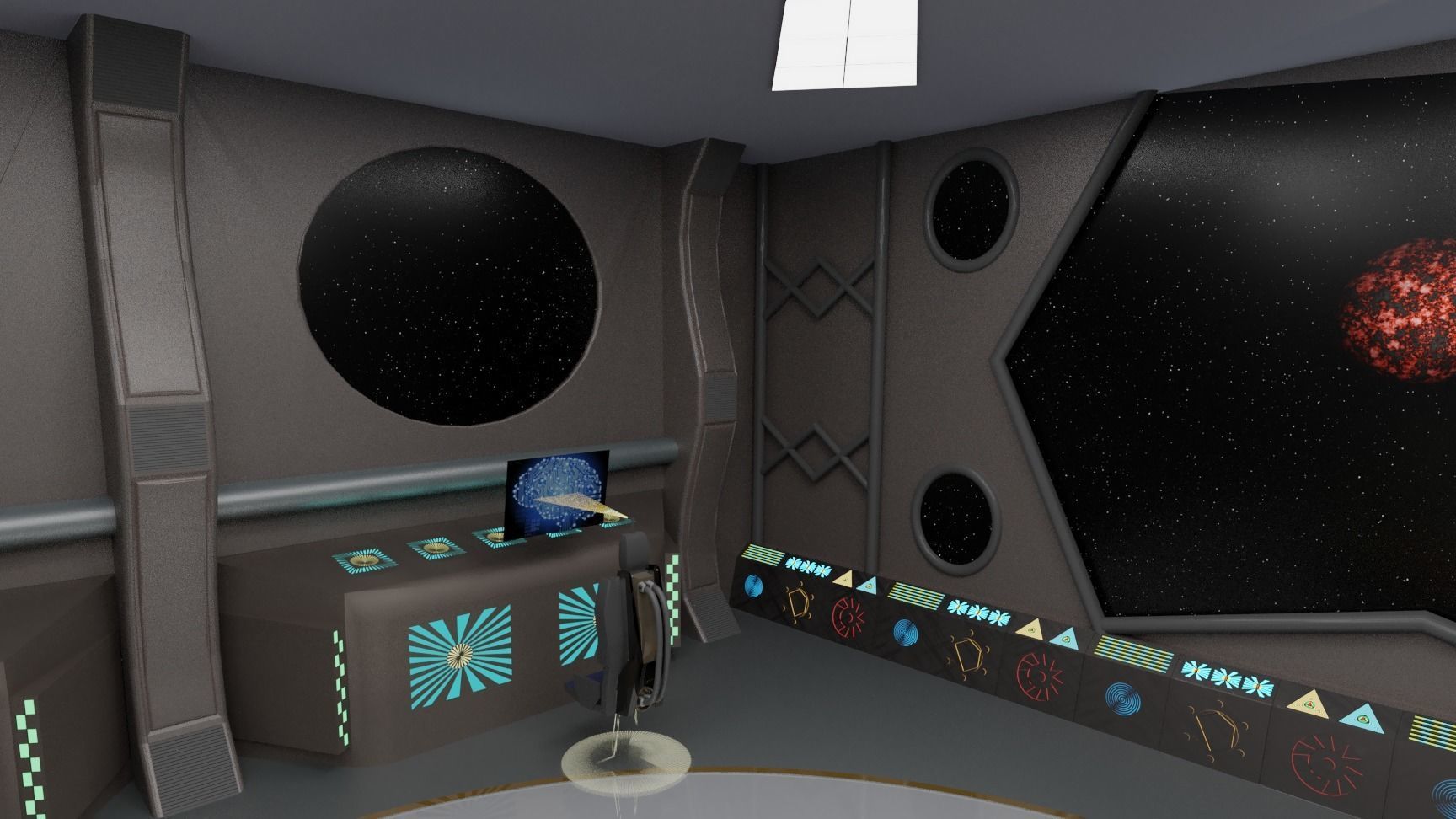 Starship command center 3D model_1