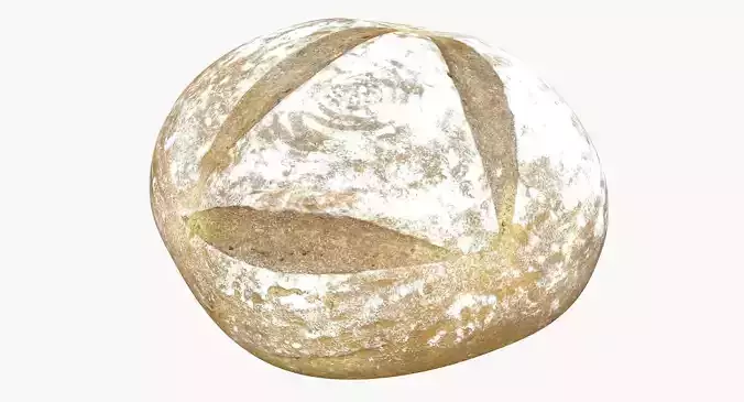 3D Scan Bread Low-poly 3D model