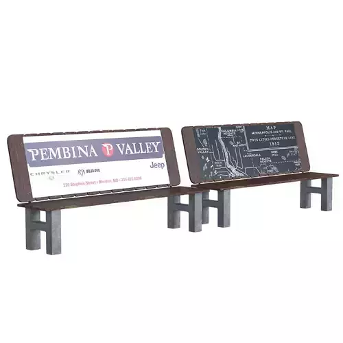 Street bench Low-poly 3D model