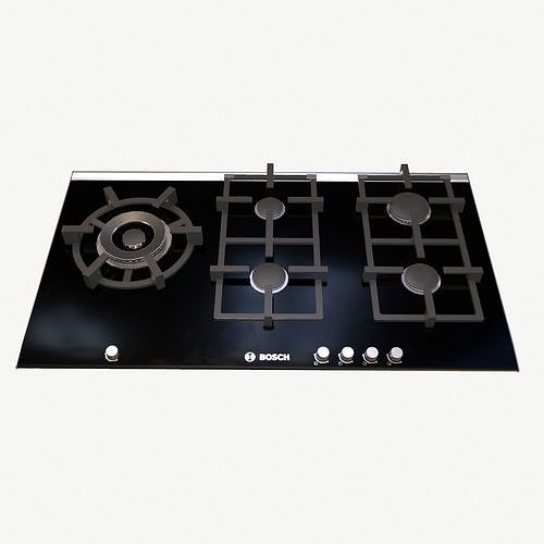 Cooker gas cooktop Low-poly 3D model