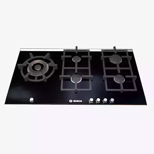 Cooker gas cooktop Low-poly 3D model