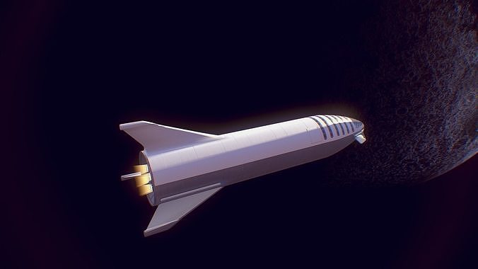 Space X Starship Low-poly 3D model