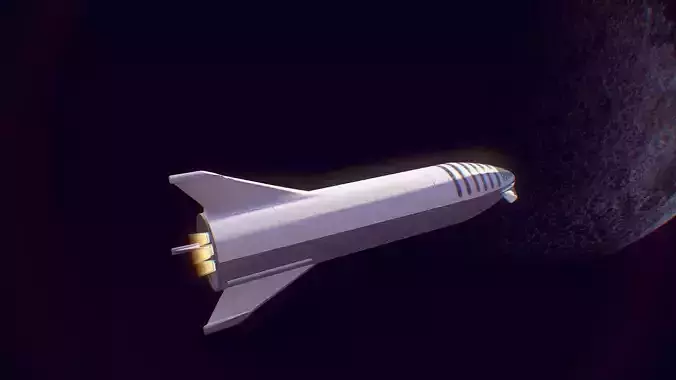 Space X Starship Low-poly 3D model