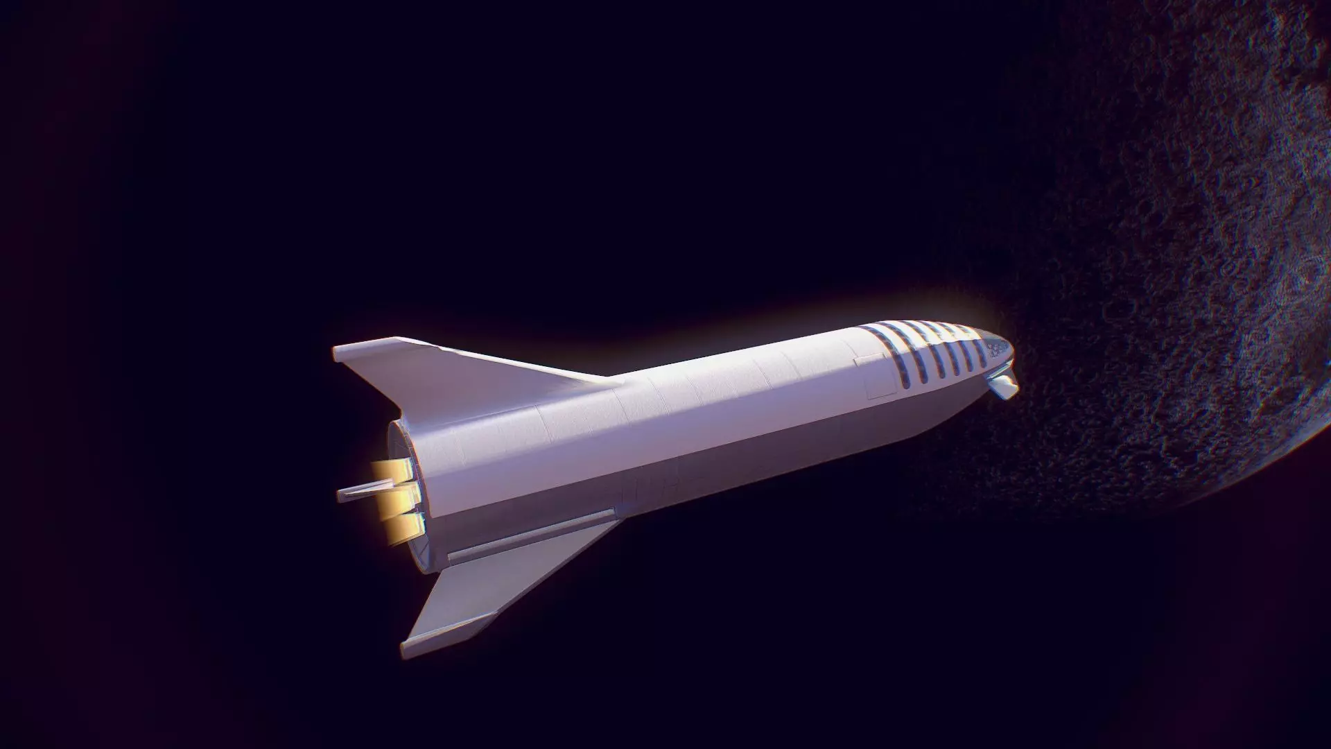 Space X Starship Low-poly 3D model