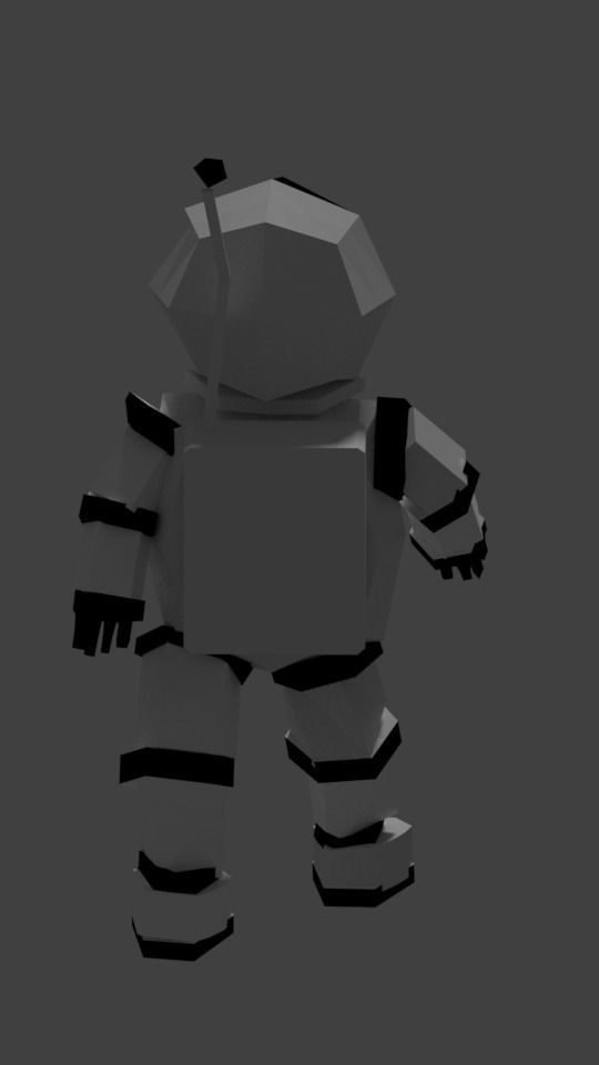 Moonman robot Low-poly 3D model_4