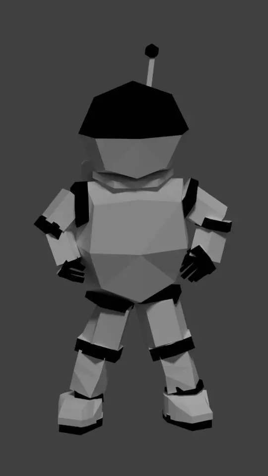 Moonman robot Low-poly 3D model_0