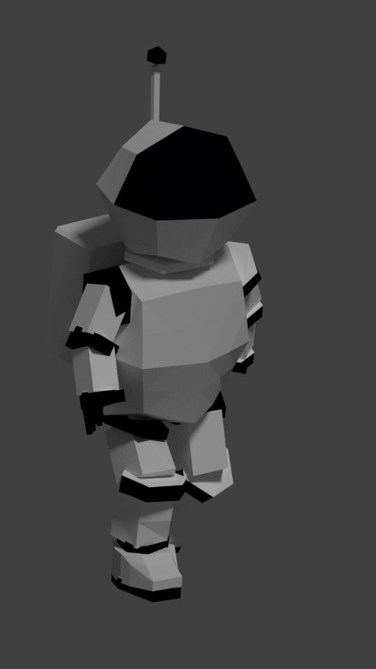 Moonman robot Low-poly 3D model_3