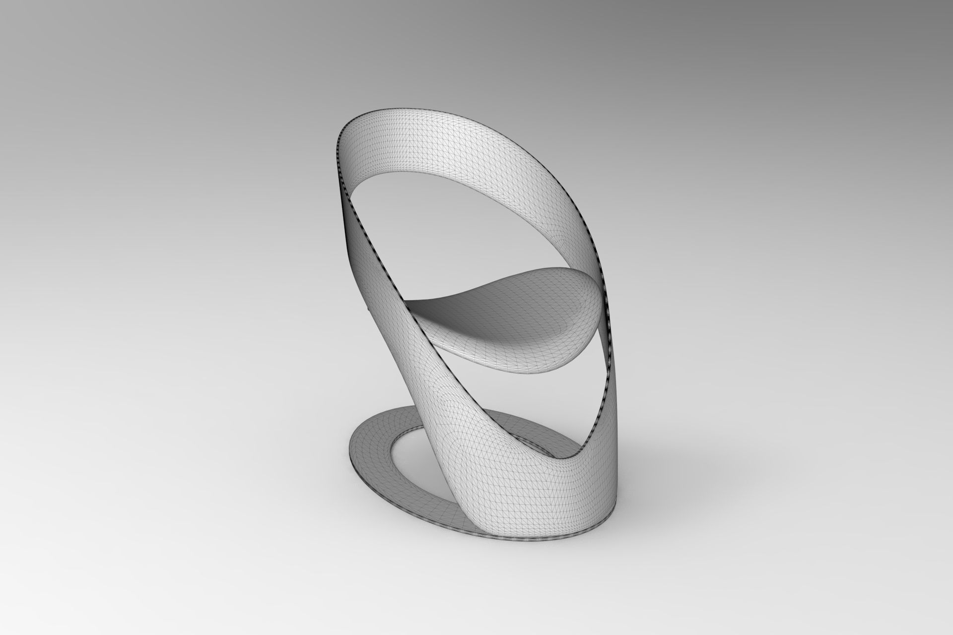 Modern Chair Low-poly 3D model_3