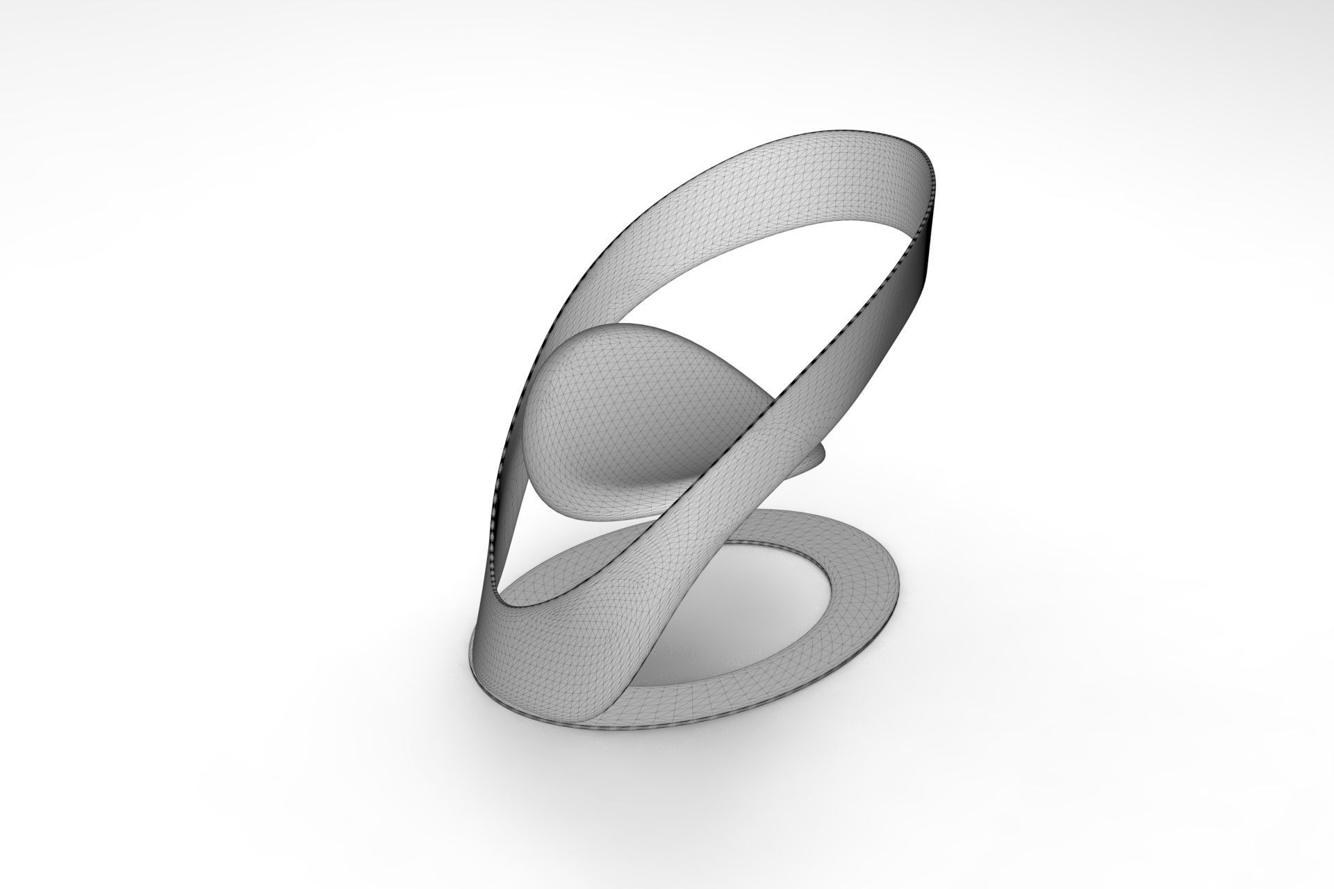 Modern Chair Low-poly 3D model_4