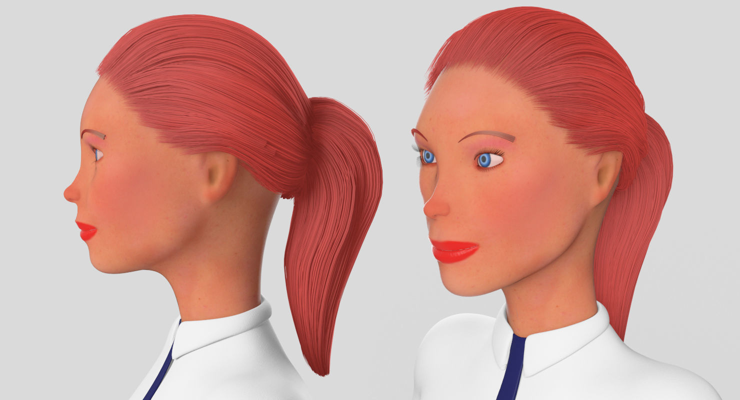 School girl female lowPoly Low-poly 3D model_12