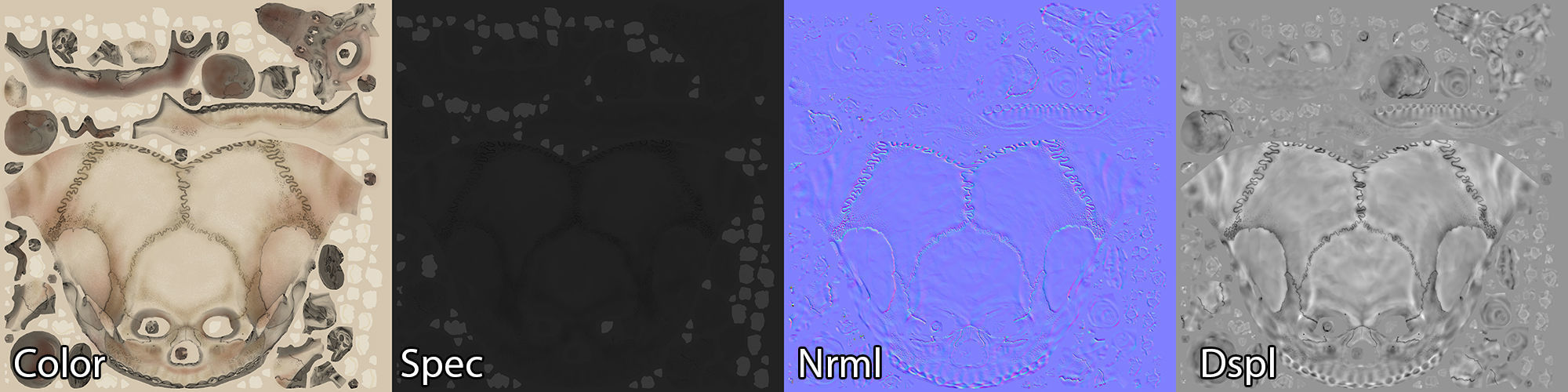 Ancient Skull Low-poly 3D model_5