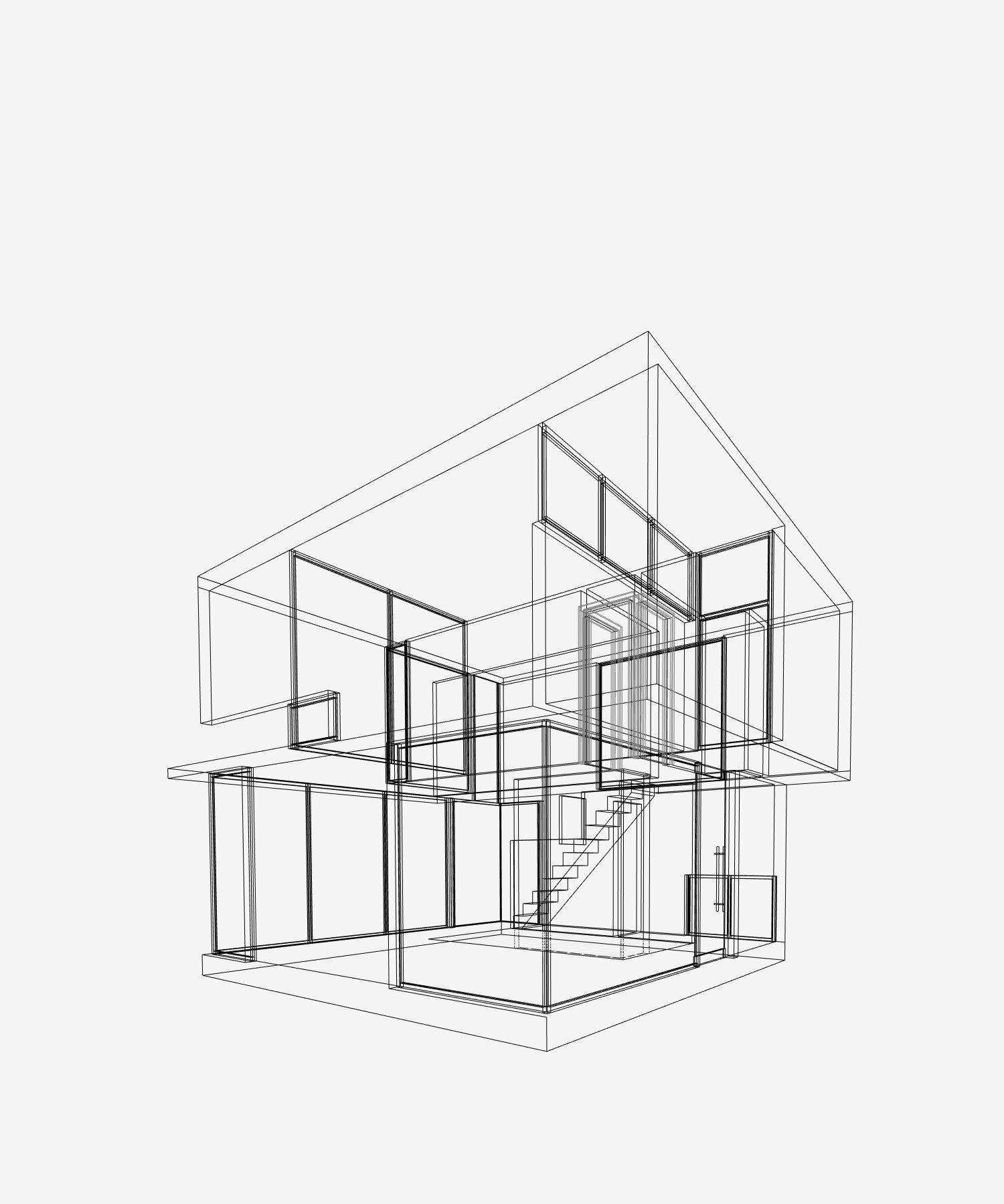 H3 House Revit Model Low-poly 3D model_7