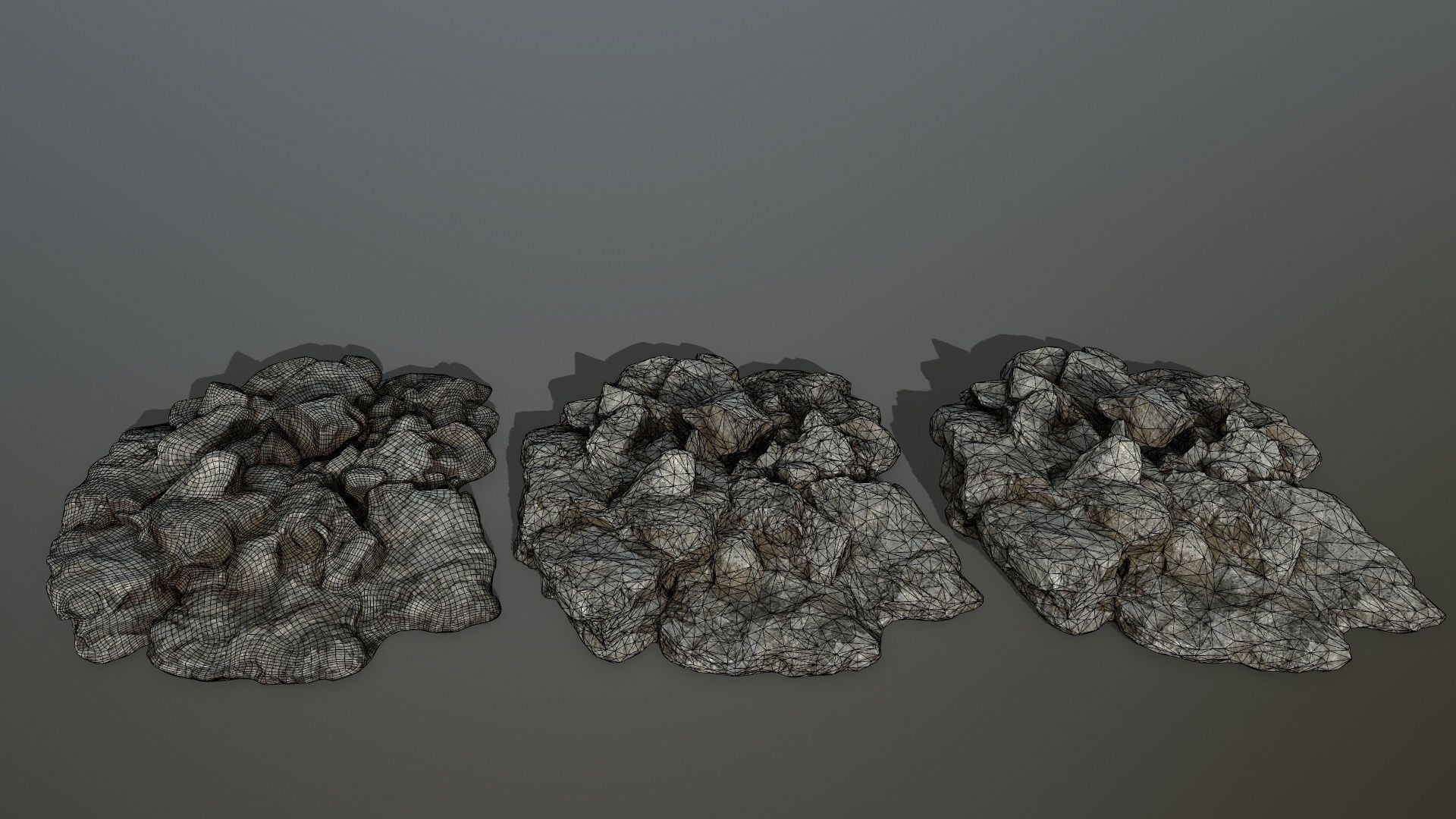 desert rocks Low-poly 3D model_6