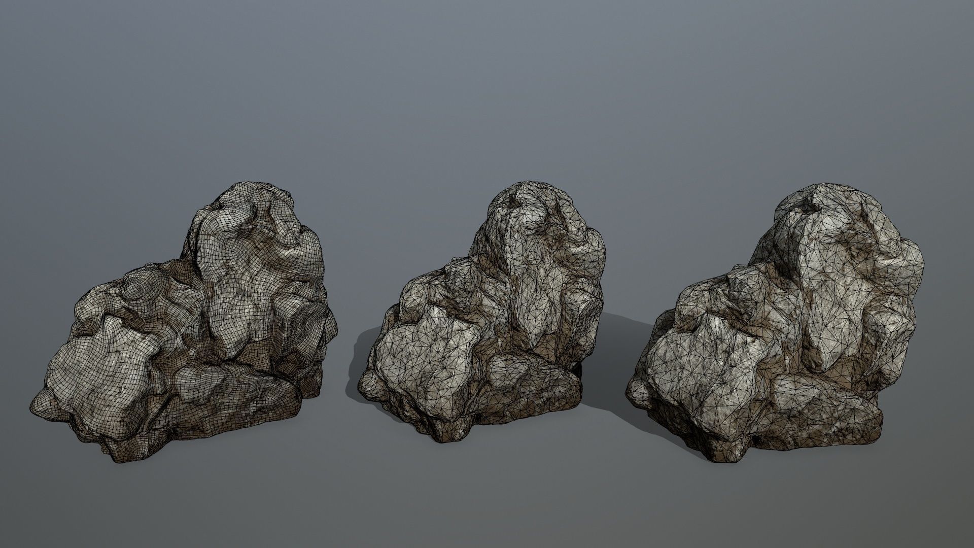 desert rocks Low-poly 3D model_16