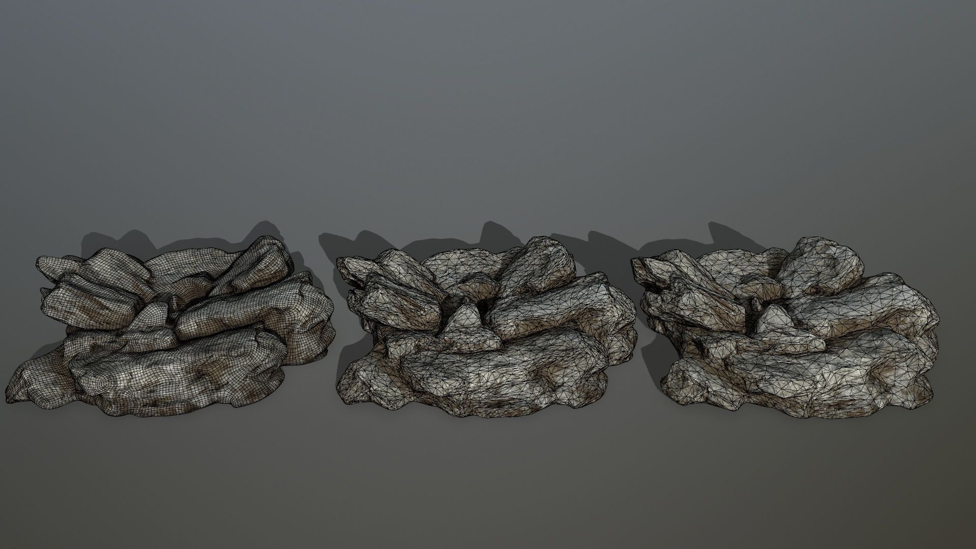 desert rocks Low-poly 3D model_8