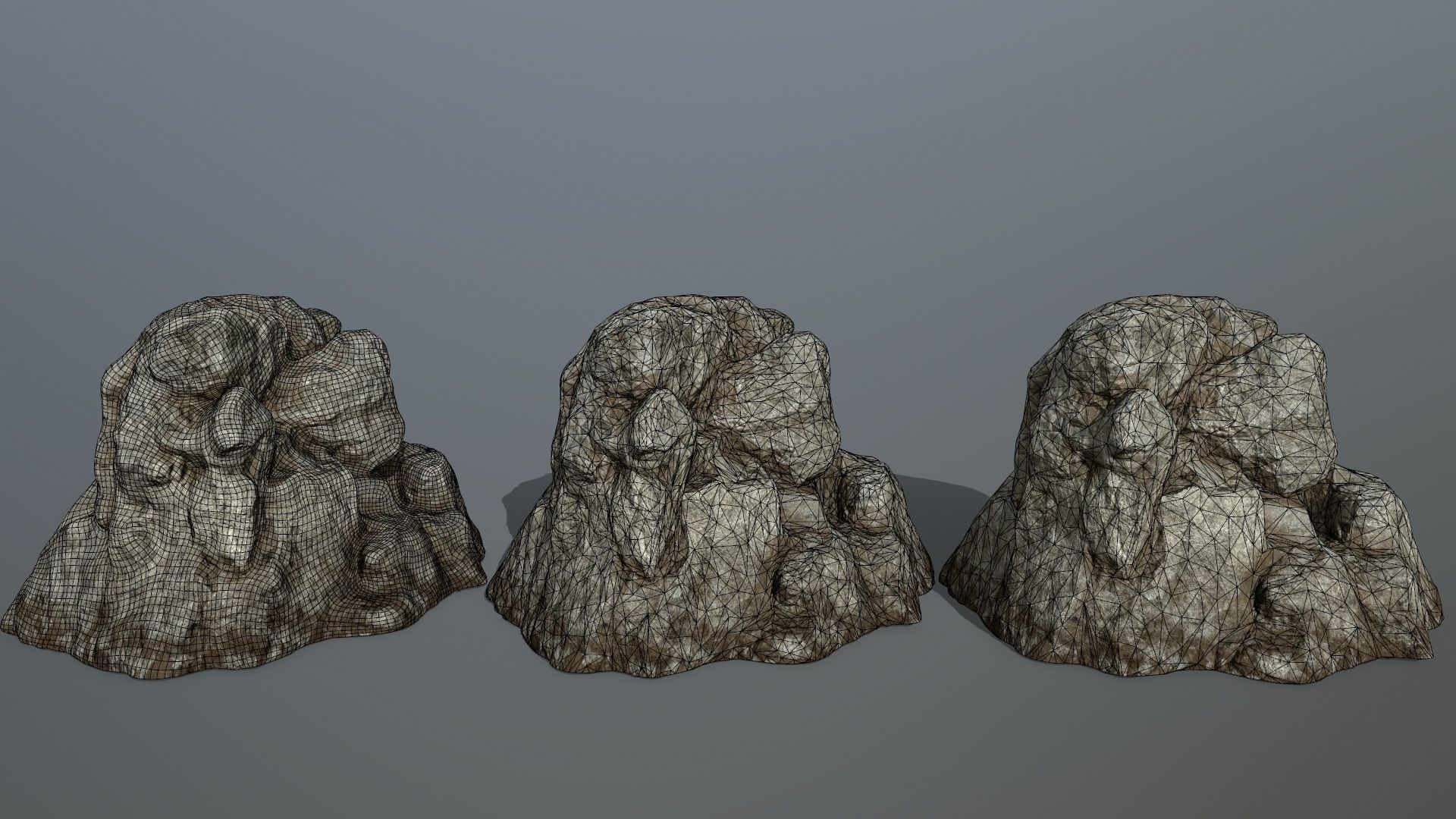 desert rocks Low-poly 3D model_4