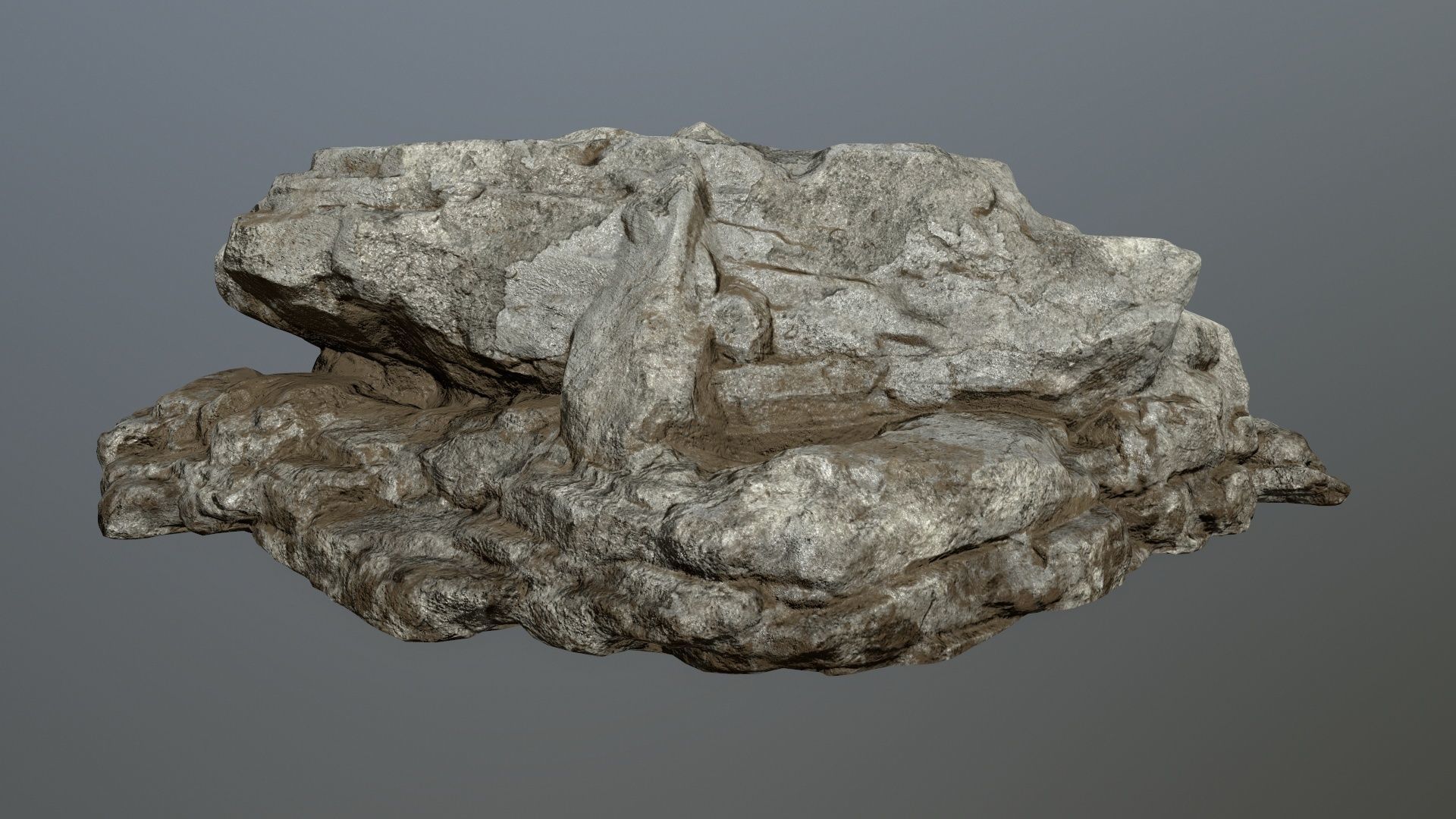 desert rocks Low-poly 3D model_2