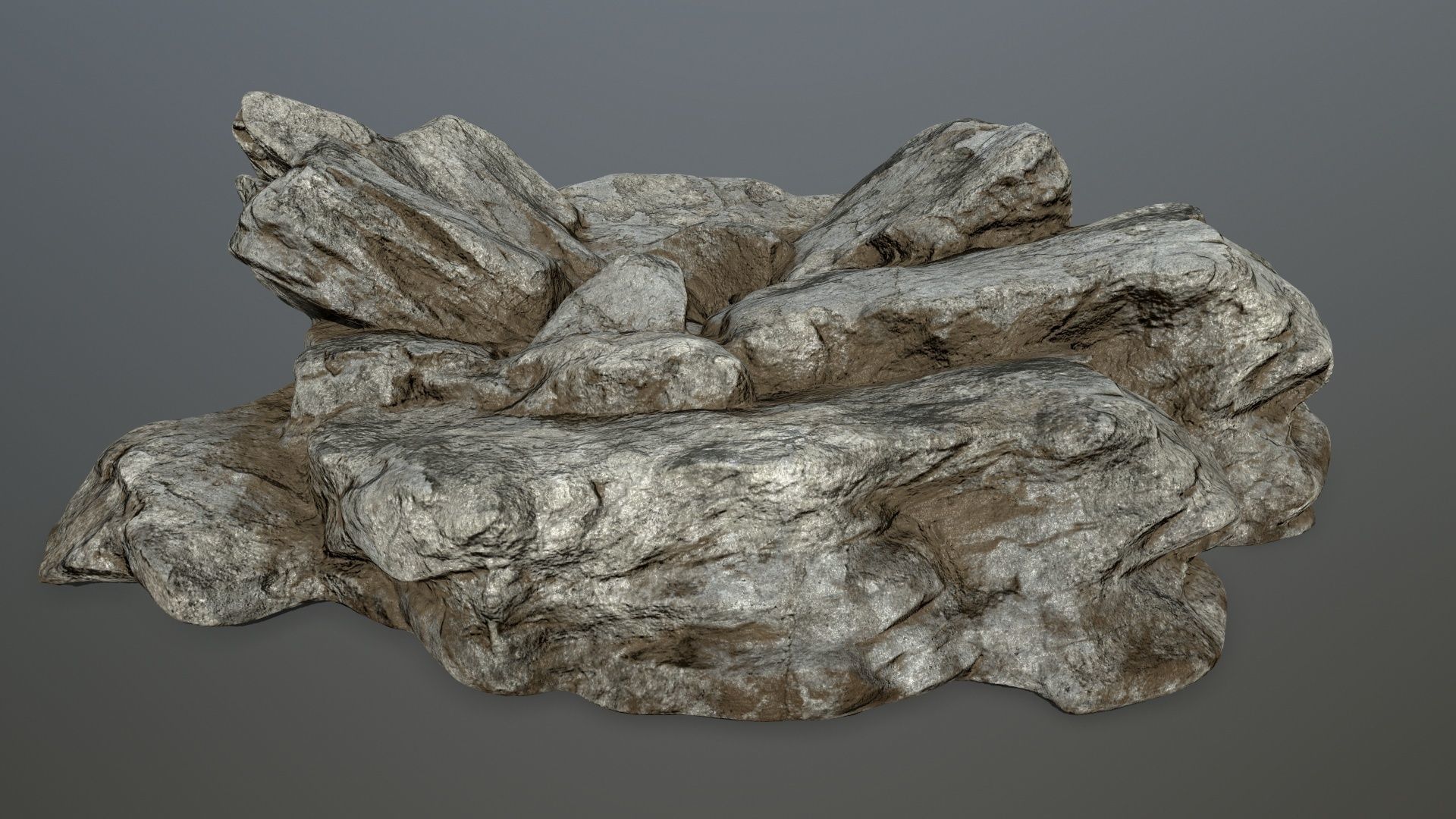 desert rocks Low-poly 3D model_21