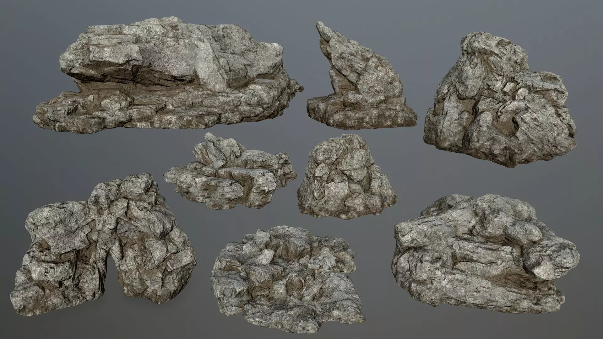 desert rocks Low-poly 3D model_0
