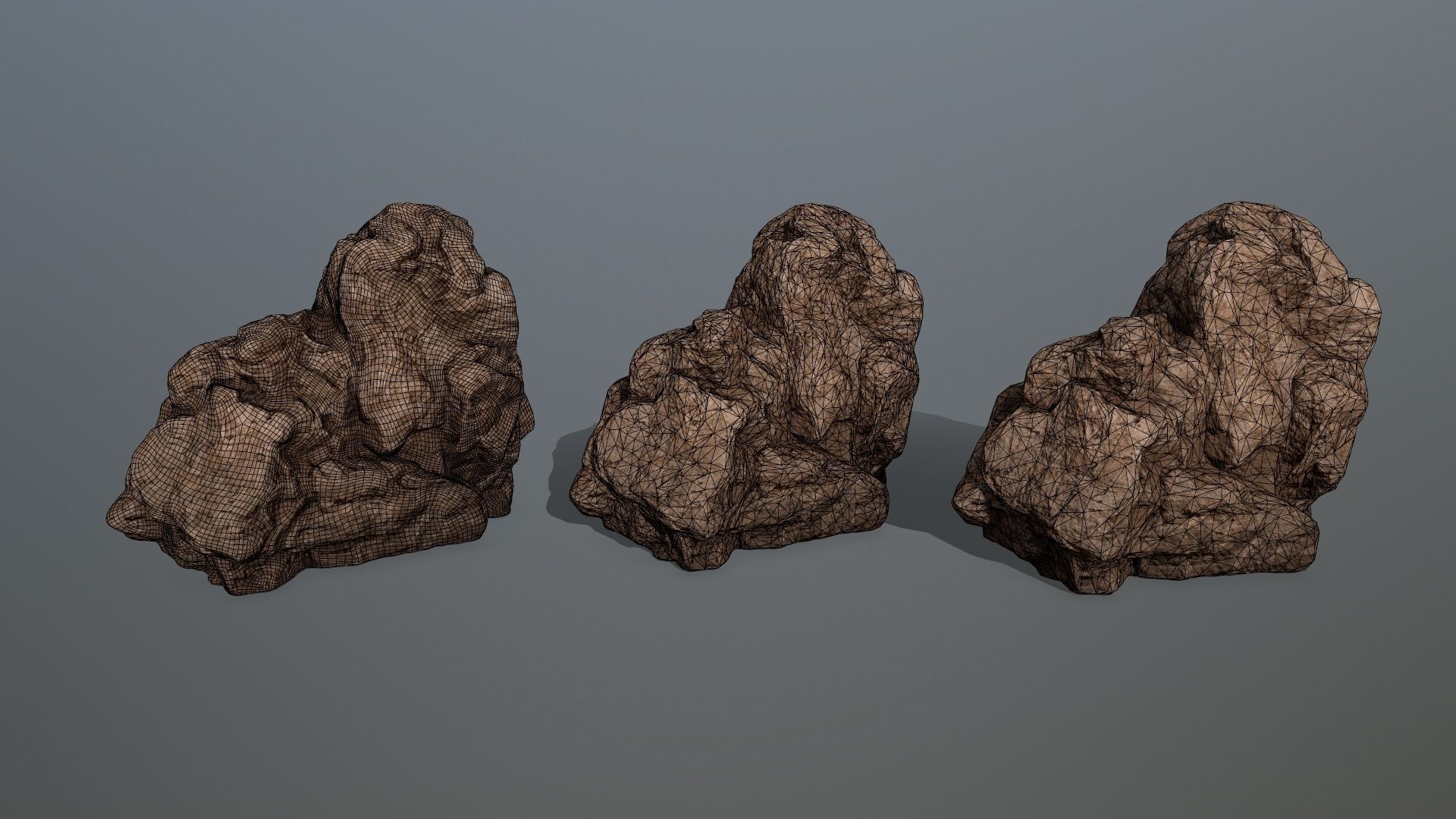 desert rocks  Low-poly 3D model_15