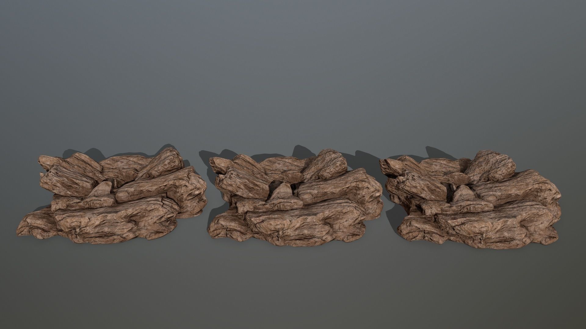 desert rocks  Low-poly 3D model_6