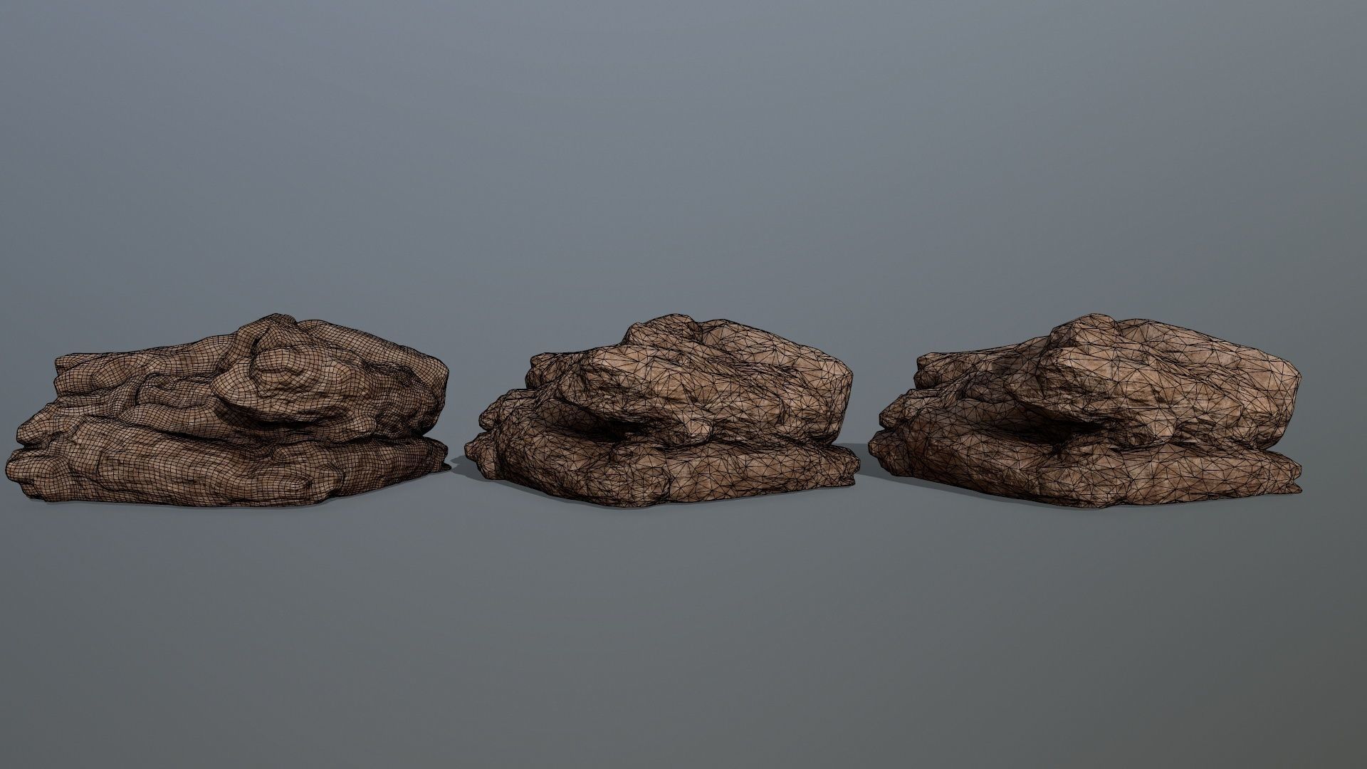 desert rocks  Low-poly 3D model_9