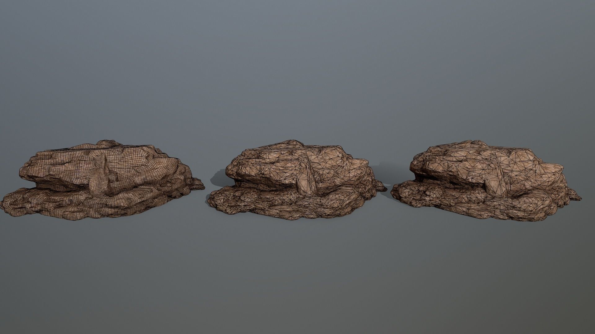 desert rocks  Low-poly 3D model_11