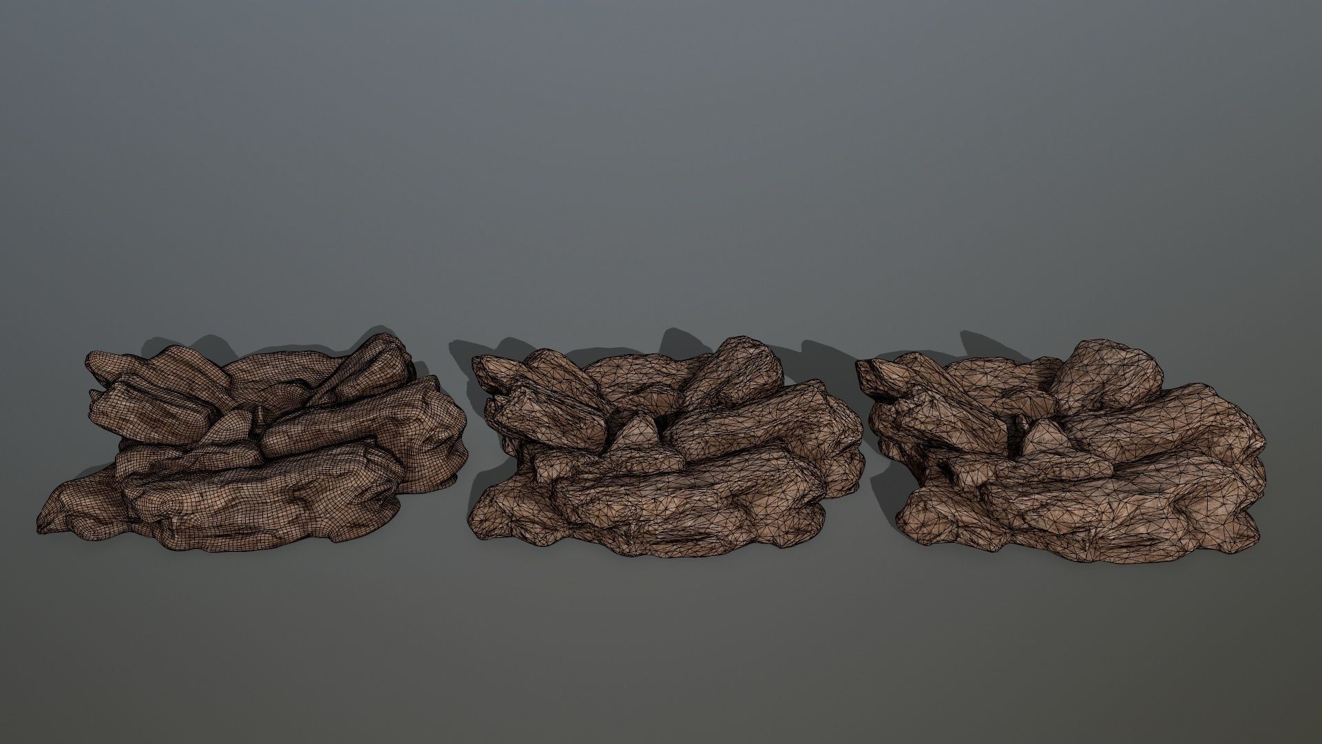 desert rocks  Low-poly 3D model_7