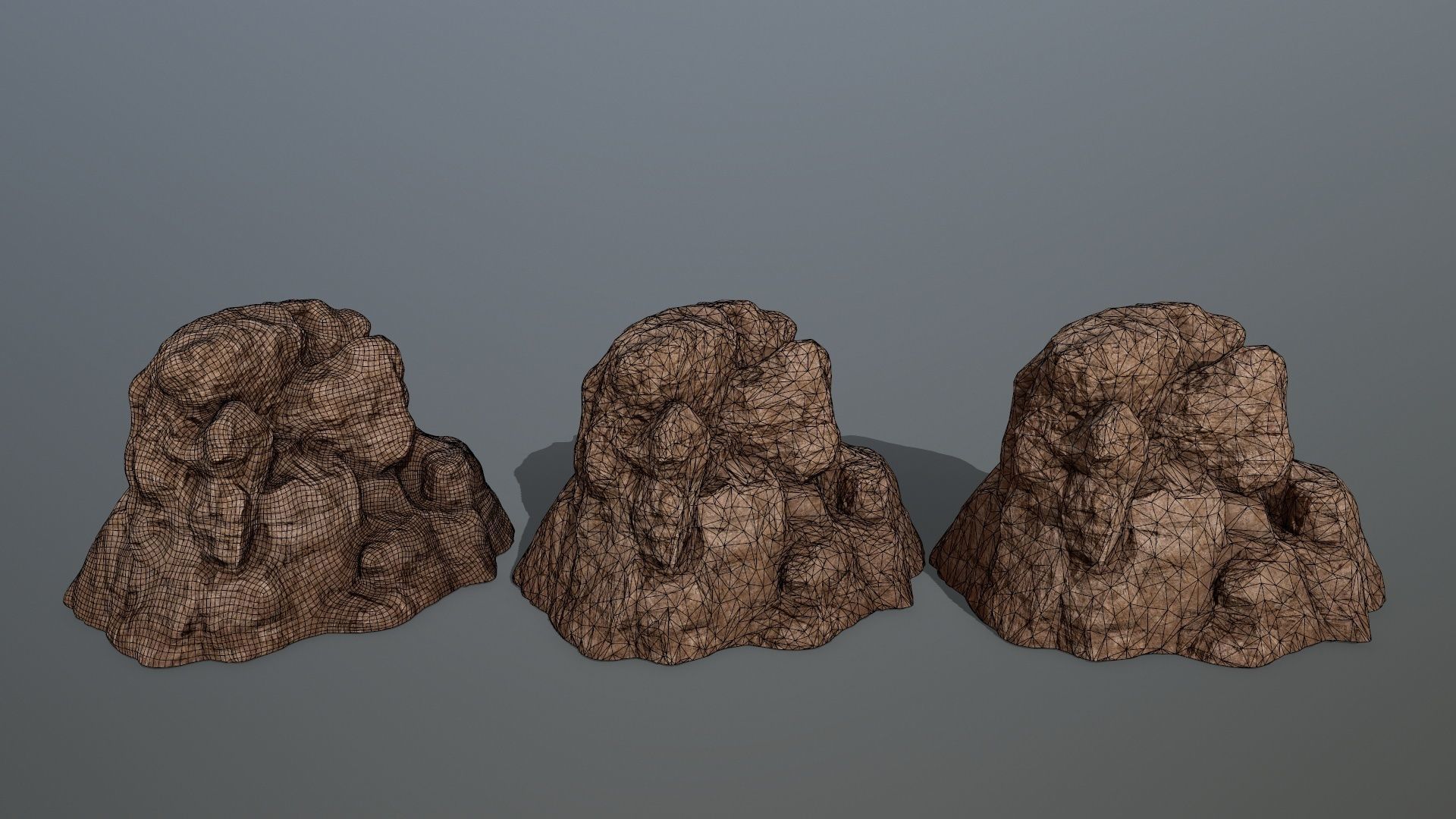 desert rocks  Low-poly 3D model_3