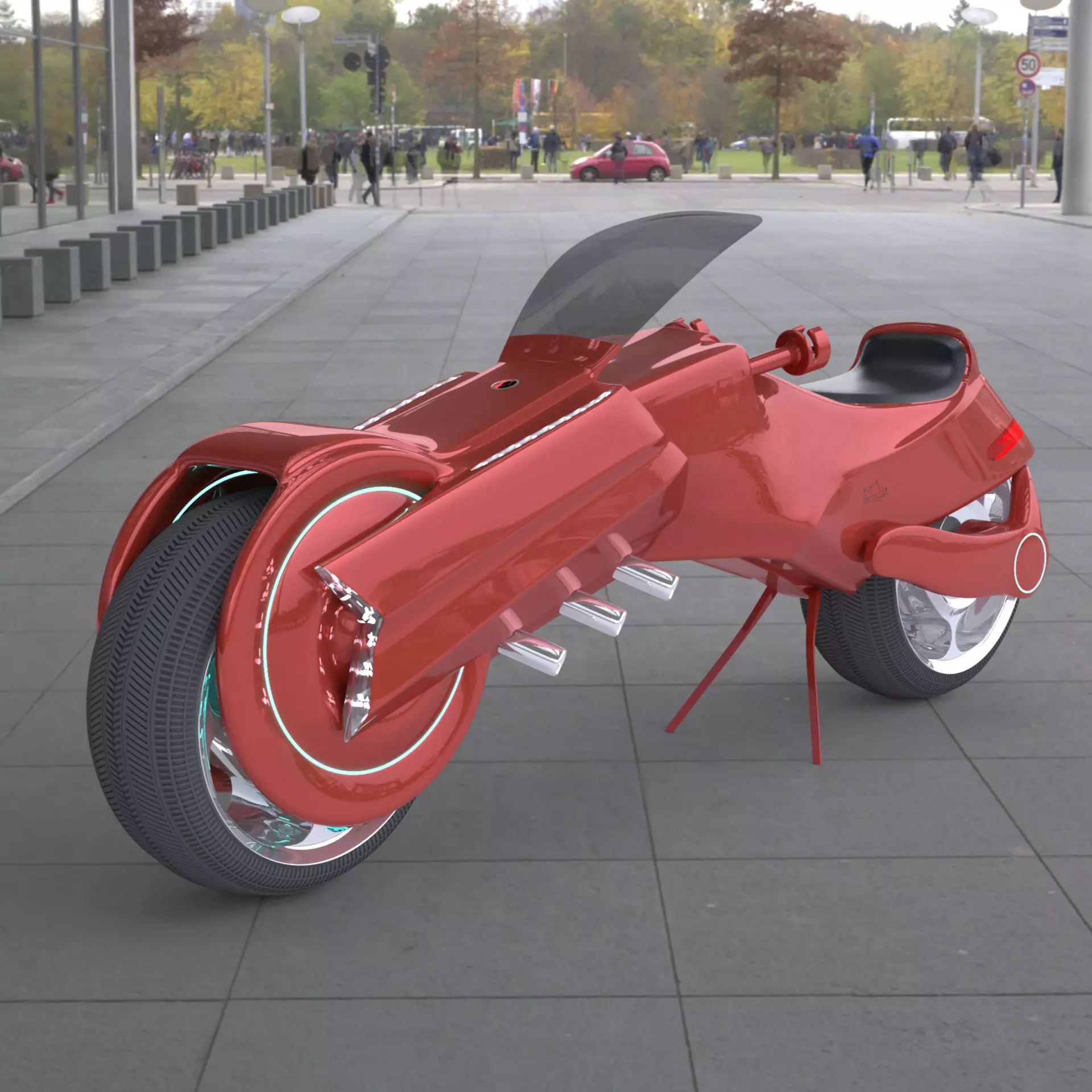 Futuristic bike TM Scroller Free 3D model