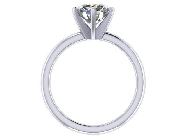single stone engagement ring 3D print model_3
