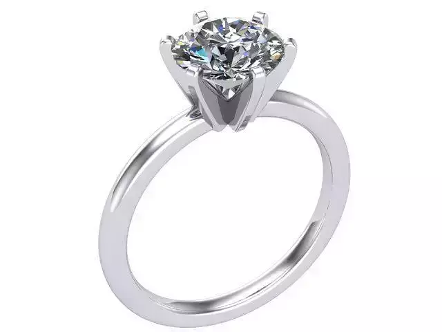 single stone engagement ring 3D print model