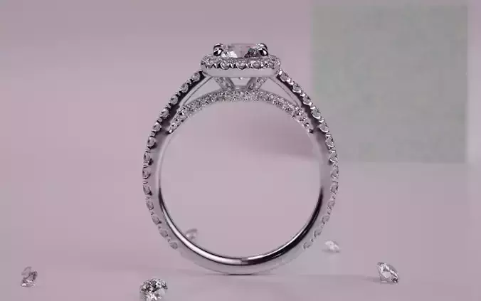 round center cushion halo ring