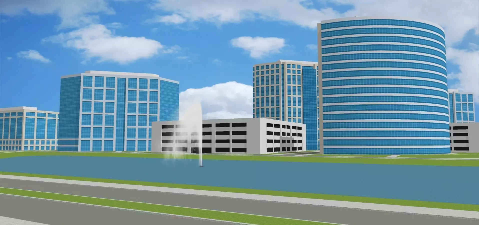 Vivianna Corporate Park Free low-poly 3D model
