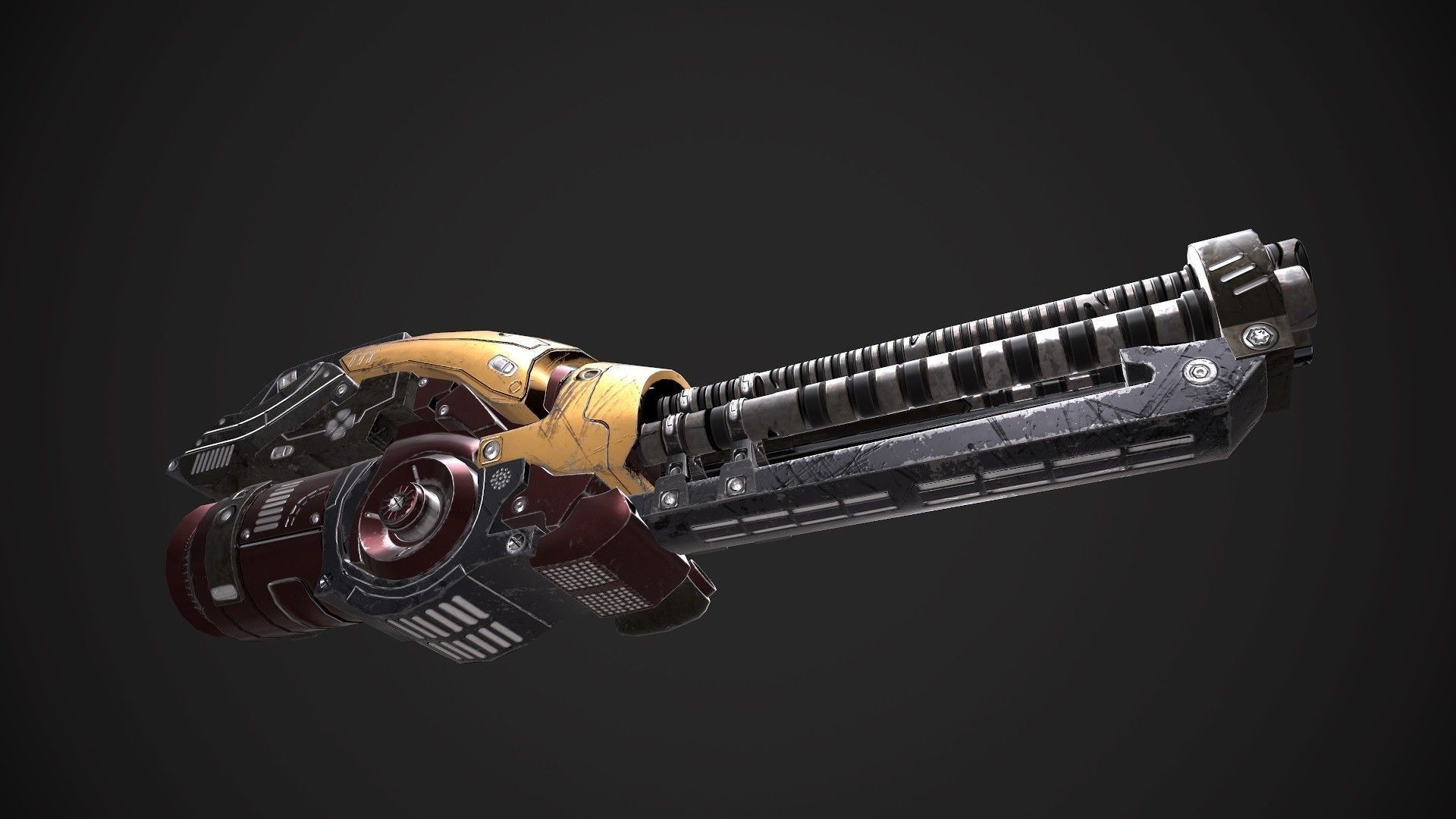 SCI-FI HEAVY CANNON Low-poly 3D model_5