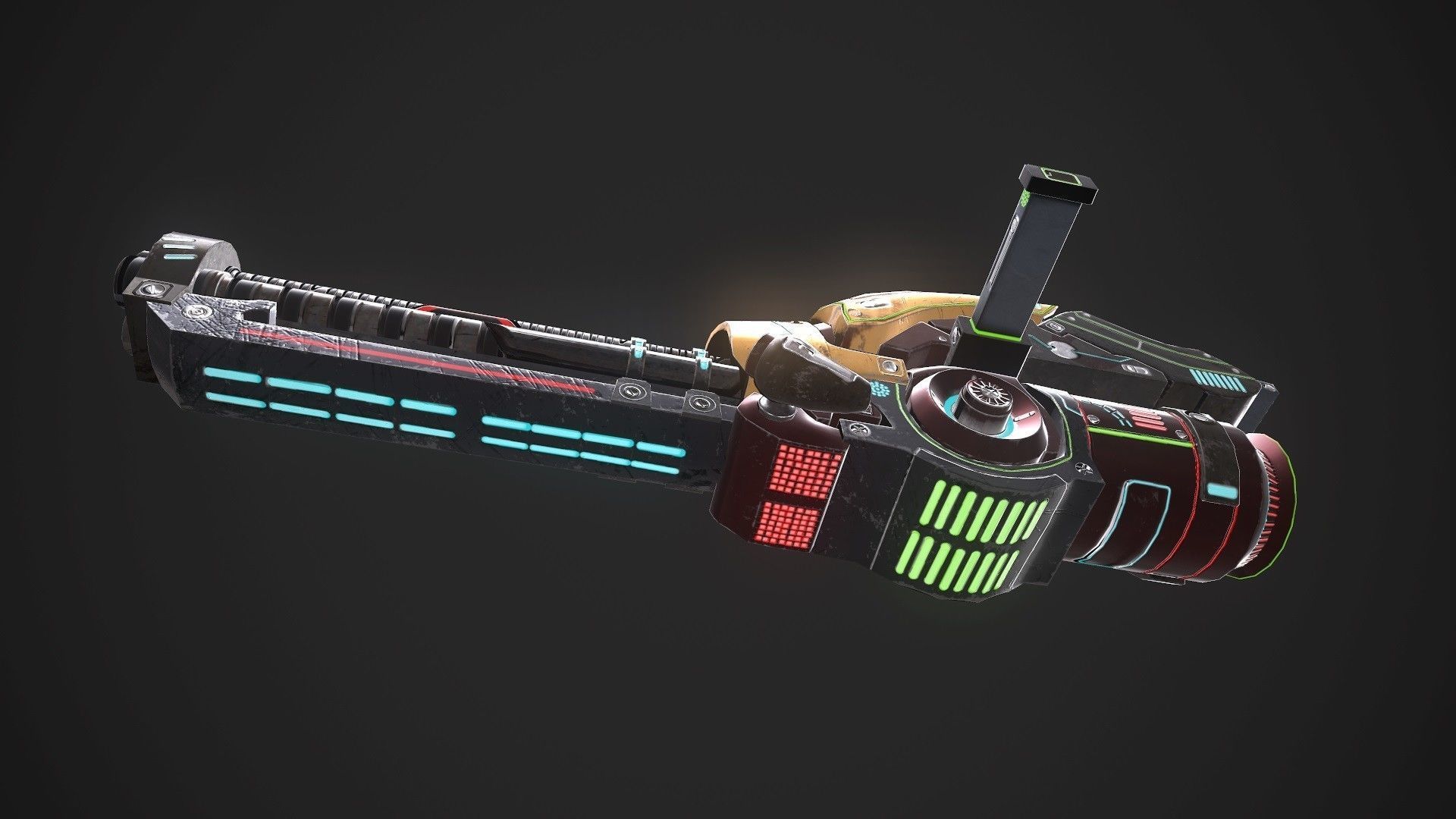 SCI-FI HEAVY CANNON Low-poly 3D model_6